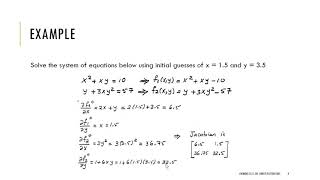 Nonlinear System by NewtonRaphson - Example