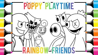How to draw Poppy Playtime Vs Rainbow Friends , Cartoon , Coloring pages #colorart