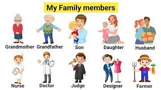 Learn Family Members with Names | My Family in English |  Learn Vocabulary about Family