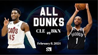 All Dunks | CLE vs BKN February 8, 2024 | NBA