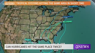 WEATHER BLOG: Can hurricanes hit the same place twice in a short amount of time?