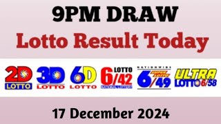 Lotto Result Today 9pm live draw December 17, 2024 Swertres Ez2 PCSO live result