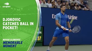 Novak Djokovic Catches Tennis Ball in his Pocket! | 2023 US Open