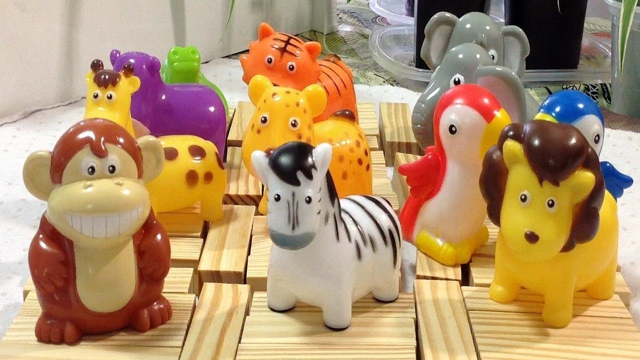 Wildlife Zoo Animal Toys For Children Learn Animal Names Animal Sounds ...