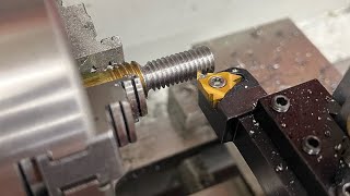 Cutting Threads with Carbide on a Grade 8 bolt with my Mini Lathe!