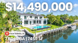 ENTERTAINERS DREAM $14M Waterfront Villa in Coral Gables w/ Safe Room, Cut-in Slip & Club Room!