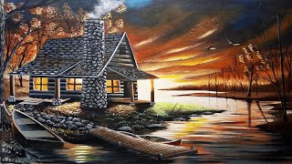 hyper realistic scenery painting /acrylic painting/ village scenery painting