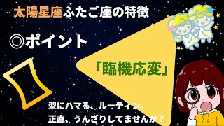 【ホロスコープ】双子座の特徴を簡単に解説。ポイントは【臨機応変】です！【双子座　性格】