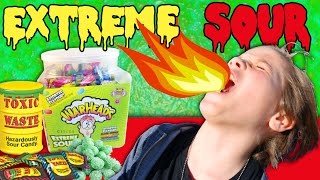 EXTREME MEGA SOUR CHALLENGE !!! Warheads, Toxic waste, Sour Shockers Candy