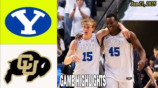 BYU vs Colorado Game Highlights, |Men's College Basketball| Jan 21, 2025