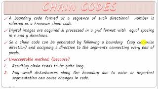 CHAIN CODES IN IMAGE PROCESSING