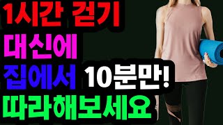 1시간 걷기 대신에 집에서 10분만 따라해보세요! 1시간 걷기 효과를 볼 수있습니다.(중년 다이어트, 중년 운동, 홈트, 관절에 무리 안가는운동)