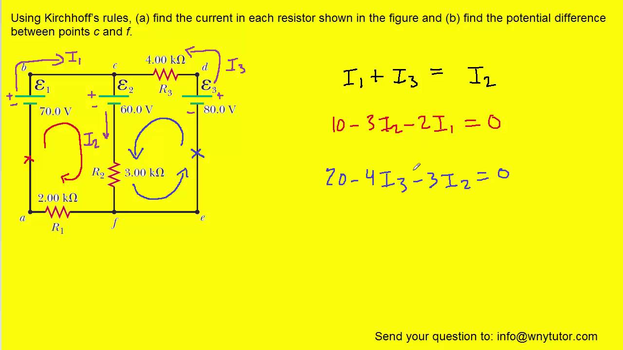 Using Kirchhoff's Rules Find The Current In Each Resistor Shown In ...