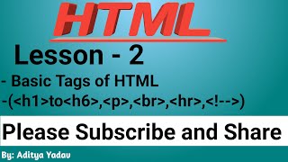 Basic of HTML Tags | Comment in HTML|LESSON-2