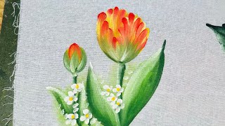 Aprenda a pintar tulipas mescladas