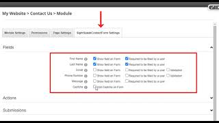 Contact Form Module Specific Fields Settings
