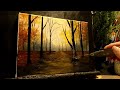 🍁秋の紅葉の風景画の描き方 アクリル絵の具and油絵の具 landscape painting of autumn leaves acrylic and oil painting tutorial