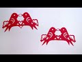 三十秒学会用123画和剪最美小鸟，一看就会 easy drawing and paper cutting bird flower kirigami paper crafts 121