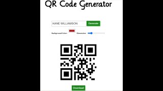 React.js Project to Build Dynamic QRCode Generator With Colors & Sizes of Given String in Browser