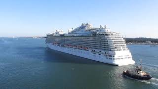 Regal princess horn,from stern cabin 13386 msc virtuosa,leaving southampton