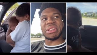 Giannis Helping his Son Liam pick up Girls but Giannis’s Girlfriend doesn’t want to hear it~FUNNY!