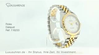 rolex datejust 36 116233 gelbgold stahl | 360° Video | Luxusuhren.de