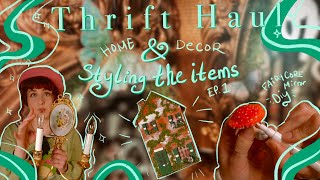 ✨Hauling Thrifted Home Decor & Styling it in my home! Ep. 1 - 🧚 Fairycore Mirror DIY! 🦋🍄