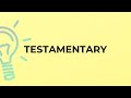 What is the meaning of the word TESTAMENTARY?