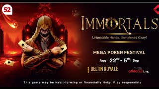 Deltin Royale Poker Fest: ₹2.5 Crore GTD - Adda52 Immortals (2024) #poker #adda52 #pokervlog