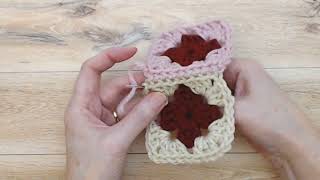 Whip stitch for Joining Granny Squares (back loop method)