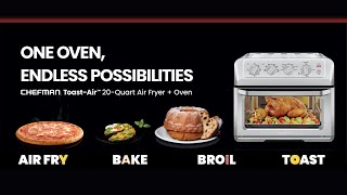 Chefman Air Fryer Toaster Oven Combo, 7-In-1 Convection Oven Countertop 20 Qt Oven Air Fryer