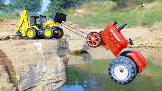 Volvo Tipper Truck Mini Eicher Tractor Accident Pulling Out JCB Tractor ? Tata Dumper Truck | CS Toy