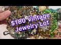 $180 ShopGoodwill Auction ALL VINTAGE JEWELRY BAG Trifari Coro Cameo Brooches #unboxing #jewelry