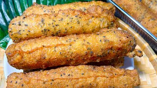 Bánh Chuối Chiên - Công Thức Pha Bột Để Bánh Giòn Xốp Căng Phồng Rỗng Ruột Siêu Ngon