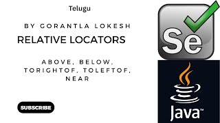Selenium Java Tutorial 7: Relative Locators in Selenium Java #telugu #java #selenium