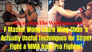 F Master Wong Learn Wing Chun 's Actually EFFECTIVE Techniques Street Fight & MMA from Pro Fighter!