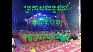 រាត្រីប្រកាសលទ្ធផលបាលីទី០១ វត្តក្នក 2019 - TVTraditional Khmer