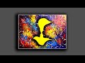 Loving Couple Abstract Painting Easy Technique By Random Tools | Inspirational Satisfying Art