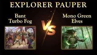 Explorer Pauper League S2W6: Bant Turbo-Fog vs. Mono Green Elves