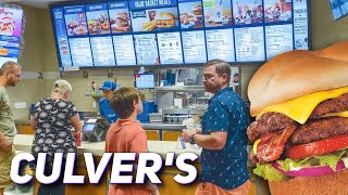 American Fast Food Restaurant Culver's. People, Interior, Price, Menu. Walking Tour. Travel Video 4K
