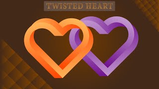 Twisted heart logo design in adobe illustrator | 3d heart logo design