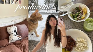 productive winter day at home vlog 🌲 | baking, cleaning, \u0026 chill