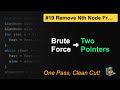 LeetCode #19: Remove Nth Node From End of List in Java | Two-Pass vs One-Pass O(L) - Must Know Trick