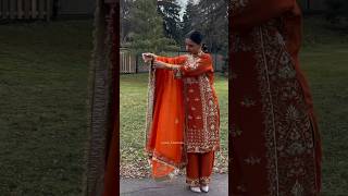 Latest trending party wear orange suit ਪੰਜਾਬੀ ਸੂਟ #wedding #punjabesuit #weddingattire #punjabibride