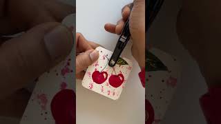 Cute Cherries Watercolor Art Gift Tag | Easy crafting | Elegant art #craftycorner