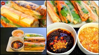 Fish Tofu Spring Rolls || ណែមតៅហ៊ូត្រី ជាមួយទឹកជ្រលក់ 2 រសជាតិ|| Khmer Fusion Food