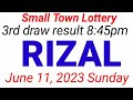 STL - RIZAL June 11, 2023 3RD DRAW REDULT