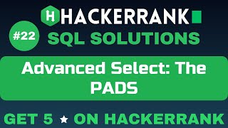 The PADS | SQL SOLUTIONS | Get 5 🌟 on HackerRank | SQL Tutorial ✅ @AzharEdTech
