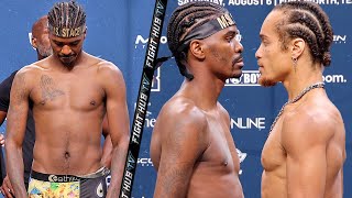 MAURICE HOOKER MISSES WEIGHT BY 3 POUNDS VS BLAIR COBBS, BLAIR IS CLEARLY NOT HAPPY ABOUT IT