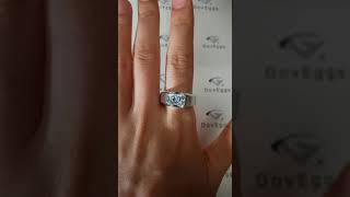 Doveggs radiant solitaire moissanite engagement ring for men